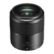 Panasonic H-HS030E Lumix G Obiettivo Macro 30mm f2.8 MEGA O.I.S. 46mm filtro colore Nero
