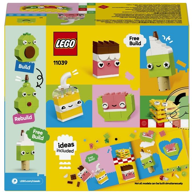 LEGO Classic Alimenti Creativi Piccolo Set di Giochi di Fantasia per Bambini e Bambine da 4 Anni in su con Cibo Giocattolo in Plastica da Costruire e Ricostruire in Altre Forme Idea Regalo 11039