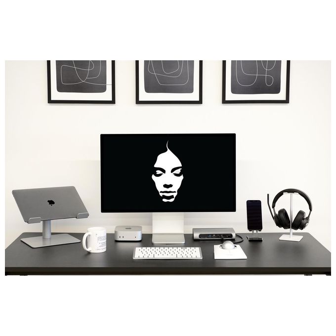 Kensington K50424WW Supporto Universale per Laptop Altezza Regolabile 151-200 mm Inclinazione 0-45° Materiale Acciaio Alluminio Silicone colore Argento
