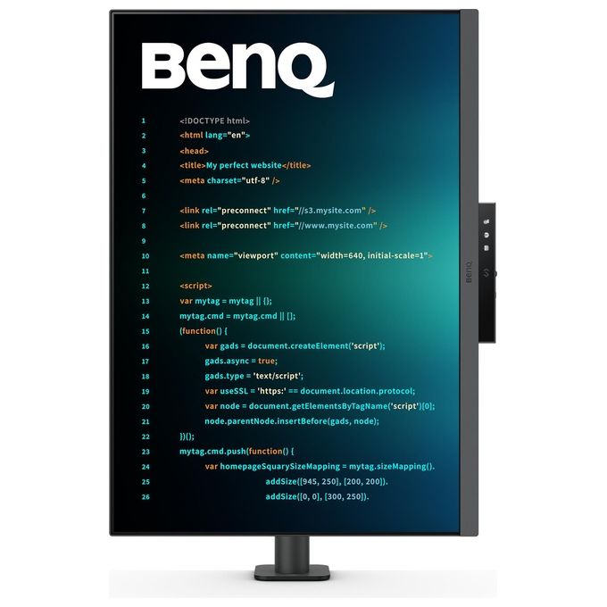 BENQ RD280UA Monitor per programmazione 4K+ 28'' Formato speciale 3:2 Retroilluminazione Braccio Flessibile Nano Matte Panel Modalita' avanzate di coding HotKey per coding Eye Care