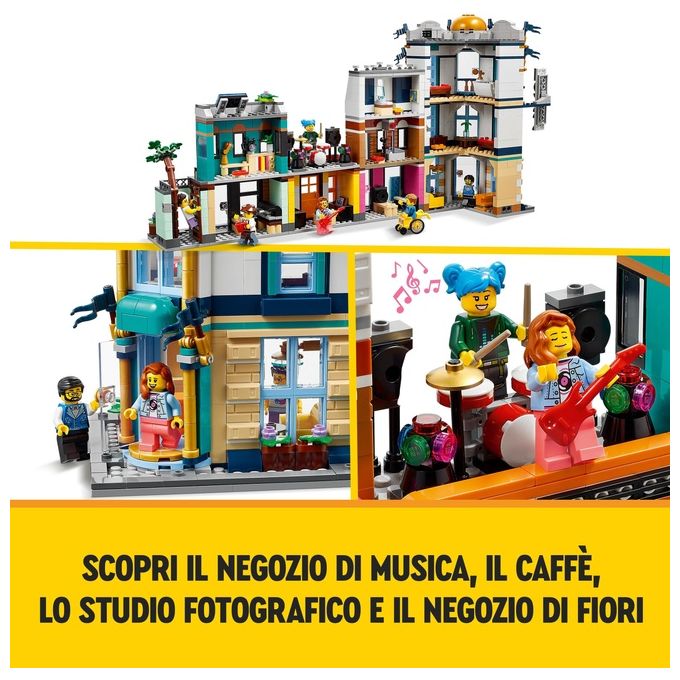 LEGO Creator 3in1 31141 Strada Principale, Grattacielo Art Déco o Strada del Mercato, Kit Modellismo per Costruzioni Creative