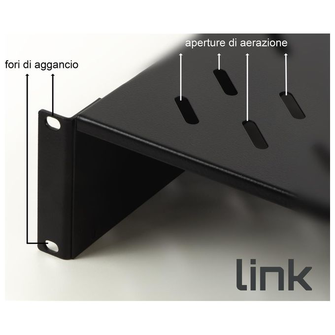 LINK ripiano per armadio 19'' 2 unita' profondita' 250 mm. (universale) colore nero
