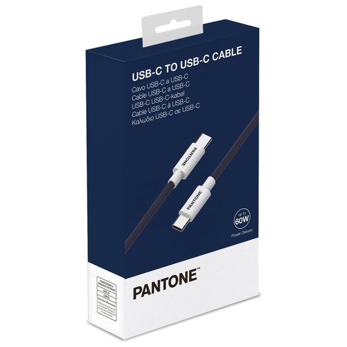 Celly, Cavo USB-C a USB-C con Connettore Reversibile per Ricarica Veloce, Lunghezza 1,5 m, Connettori in PVC e Rivestimento in Nylon Anti-piegamento, Carica e Trasferimento Dati Rapidi, Blu