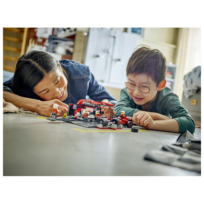 Lego 60443 City Formula 1 Set da Costruzione Pit Stop e Meccanici con Monoposto Ferrari F1 322 Pezzi 5 Minifigure eta' 6+