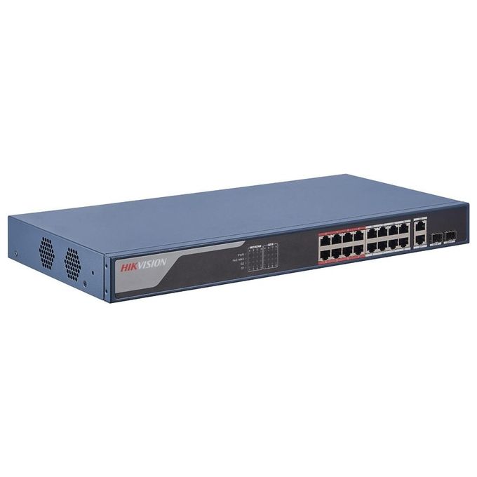 Hikvision Digital Technology DS-3E1318P-EI Switch di Rete Fast Ethernet 10-100 Supporto Power Over Ethernet Poe Blu