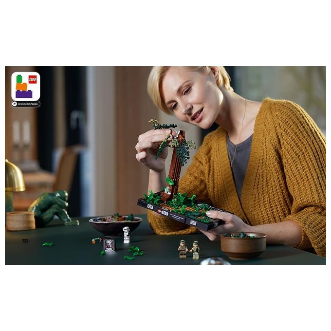 LEGO Star Wars 75353 Diorama Inseguimento con lo Speeder su Endor con Luke Skywalker e Principessa Leia, Il Ritorno dello Jedi