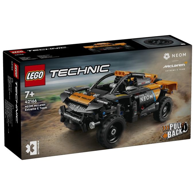 LEGO Technic 42166 NEOM McLaren Extreme E Race Car, Macchina Giocattolo con Funzione Pull-Back, Giochi per Bambini di 7+ Anni