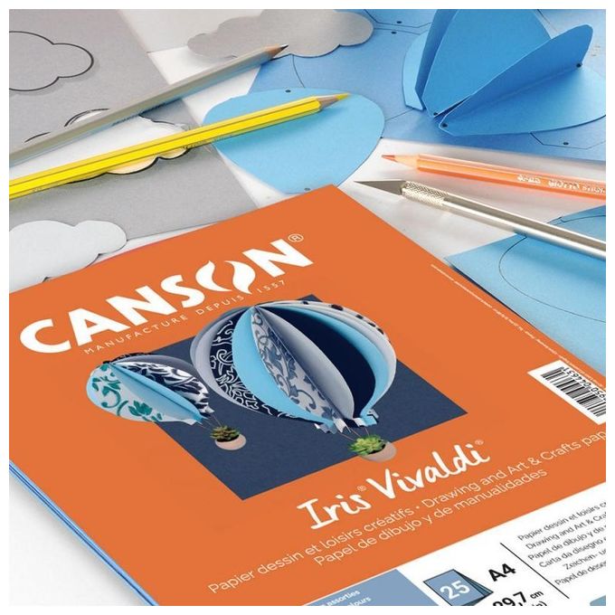 Canson Confezione 25 Fogli Iris Vivaldi A4 240g-m² Blu