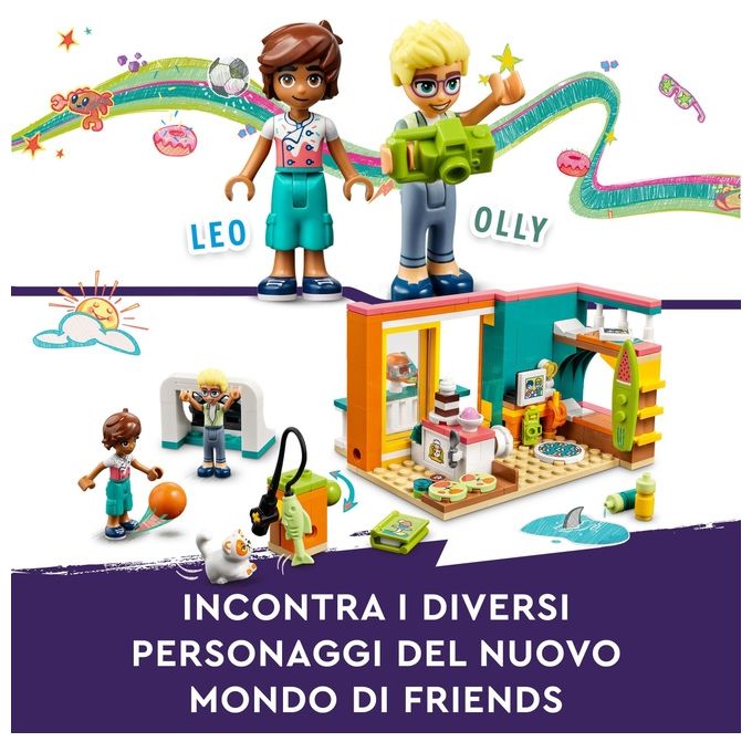 LEGO Friends 41754 La Cameretta di Leo, Set Camera da Letto a Tema Cucina e Video Making, Giochi per Bambini 6+ da Collezione