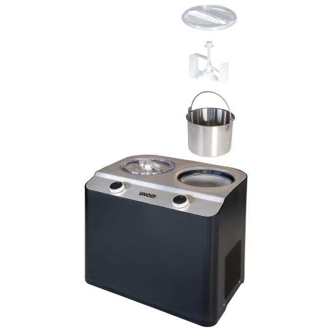 Unold Doppio Gelatiera 2.4 Litri 250W Nero-Acciaio Satinato