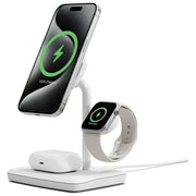 Cygnett ChargeBase Qi2 Caricatore Magnetico Wireless 3 in 1 Bianco