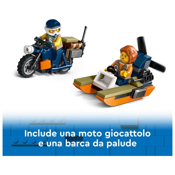 LEGO City Elicottero dell'Esploratore nella Giungla Modellino di Veicolo Giocattolo da Costruire con Doppi Rotori Giochi per Bambini da 8 Anni con Campo Base 3 Animali Gorilla e 5 Minifigure 60437