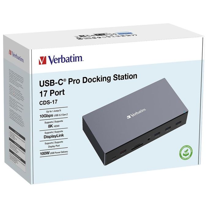 Verbatim CDS-17 Usb C Multi 17 in 1 Hdmi 8k Pd 100W