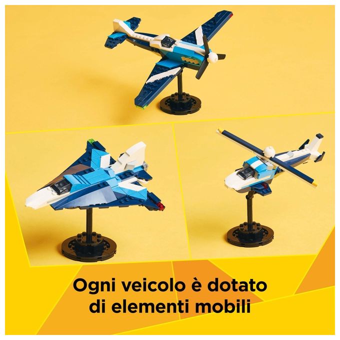 LEGO Aereo 31160 Creator Velivolo da Competizione 3 in 1 Esperienza Costruzione Versatile e Divertente
