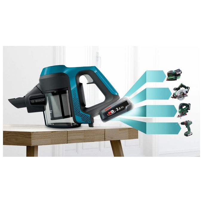 Bosch Serie 6 BBS611LAG Scopa Elettrica Senza Sacchetto 0.3 Litri Blu