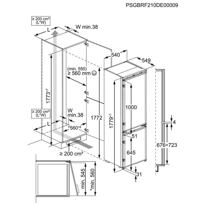 Electrolux ENP7MD18S Serie 700 Frigorifero da Incasso 249 L 177 cm Classe D 35 dB No Frost GreenZone+ colore Inox