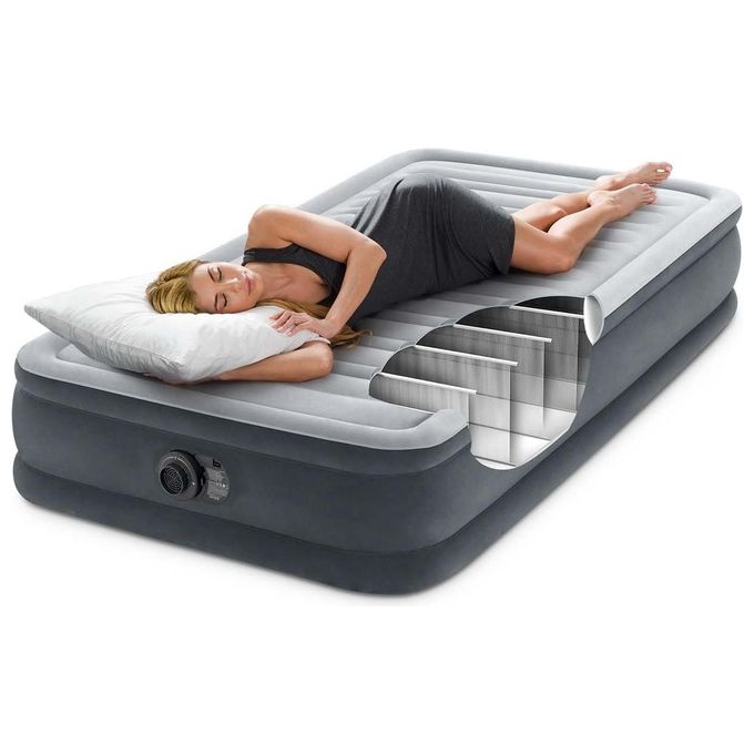 Intex Materasso Casa Singolo Dura Beam Tecnologia Fiber-Tech Con Pompa Elettrica
