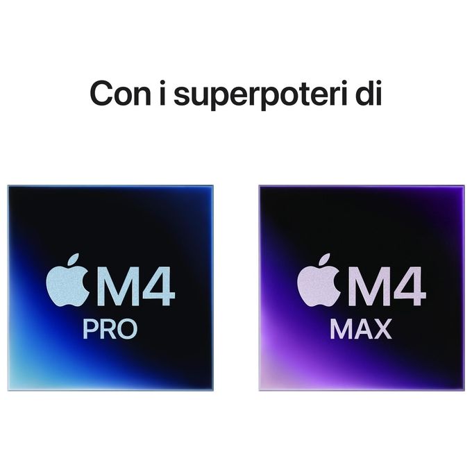 Apple 2024 Macbook Pro Portatile con Chip M4 Pro Cpu 14 Core e Gpu 20 Core Display Liquid Retina Xdr 16.2'' 48Gb di Memoria Unificata 512Gb di Archiviazione Ssd Argento