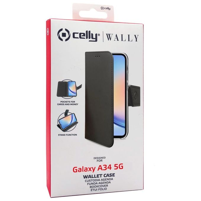 Celly Wally Case per Samsung Galaxy A34 5G Nero