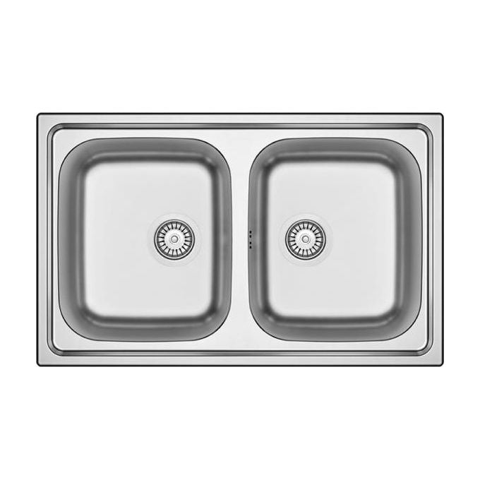 Apell VE862IBC Lavello da Incasso 2 Vasche 86 x 50 cm Acciaio Inox Serie Venezia
