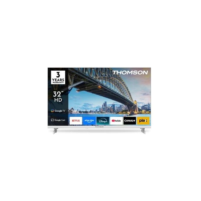 Thomson 32HG2S15W Smart TV LED 32'' HD Google TV DVB-T2 Wi-Fi Bluetooth 3 HDMI Classe E colore Bianco