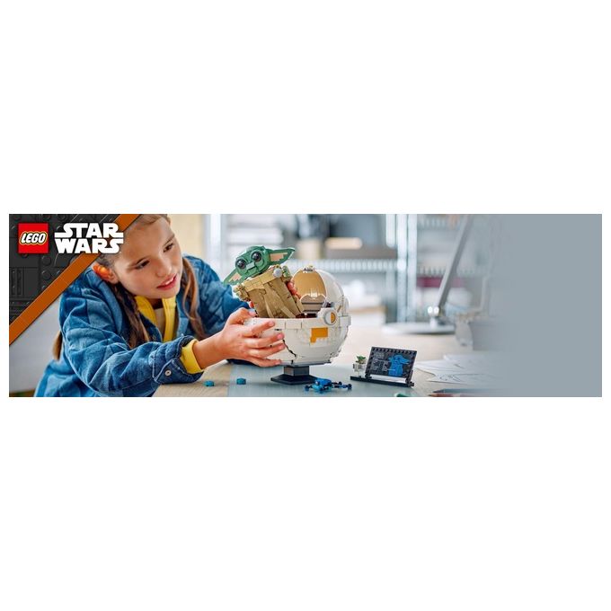 LEGO 75403 Star Wars Grogu con Carrozzina Hover 1048 pezzi con minifigure e accessori colore Nero