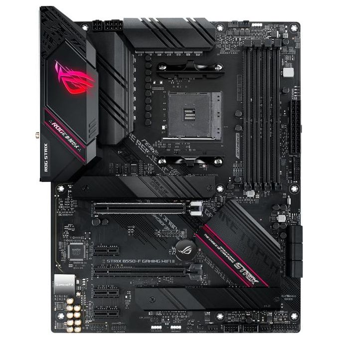 ASUS ROG Strix B550-F Gaming WiFi II Scheda Madre Gaming ATX, AMD B550, Socket AM4, DDR4, PCI 4.0, LAN Intel 2.5Gb, WiFi 6E (802.11ax), 2xM.2, 6xSATA 6GB-s, 2xUSB 3.2 Gen 2, Aura Sync RGB, Nero