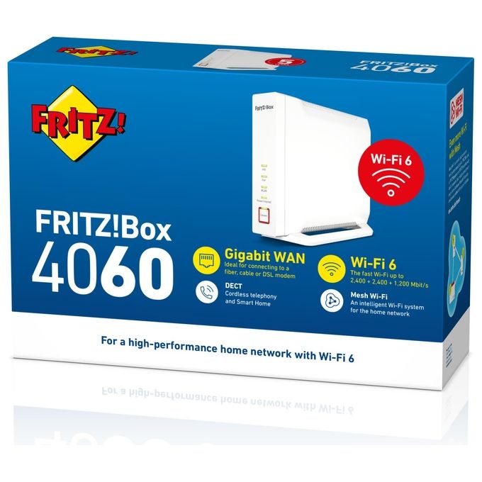 Fritz! Box 4060 WLAN Router fino a 6 Gbit Bianco