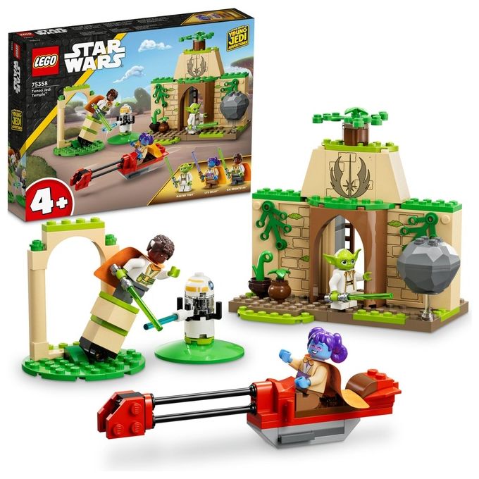 LEGO Star Wars 75358 – Tempio Jedi su Tenoo, Set da Costruzione 124 Pezzi con Maestro Yoda, Lys Solay, Kai Brightstar, Droide T-10 e Speeder Bike, Eta' 4+