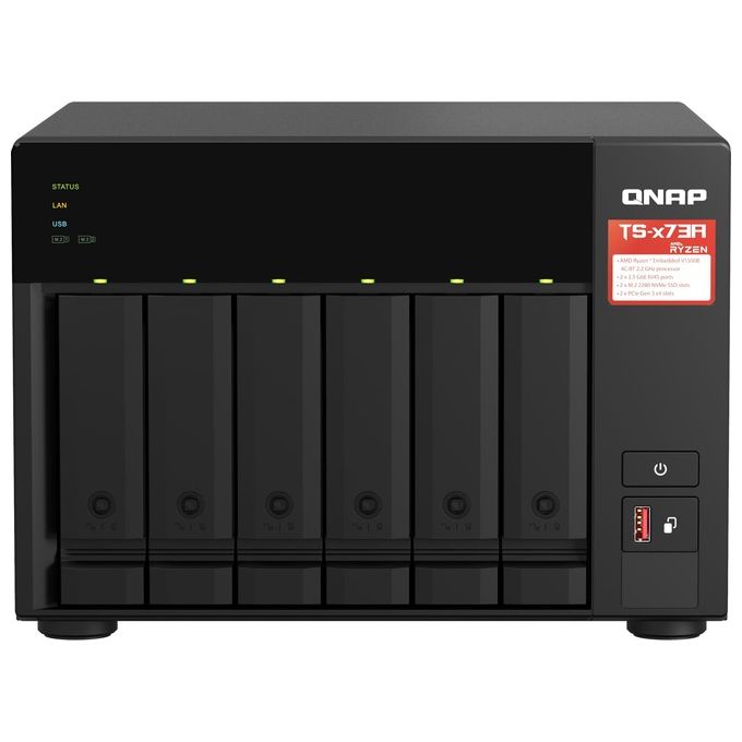 Qnap TS-673A-8G Server NAS e di Archiviazione Tower Collegamento Ethernet LAN Nero V1500B