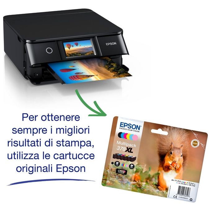 Epson Stampante Inkjet Multifunzione Expression Photo XP-8700 Risoluzione 5760 x 1440 DPI A4 Wi-Fi Usb Nera