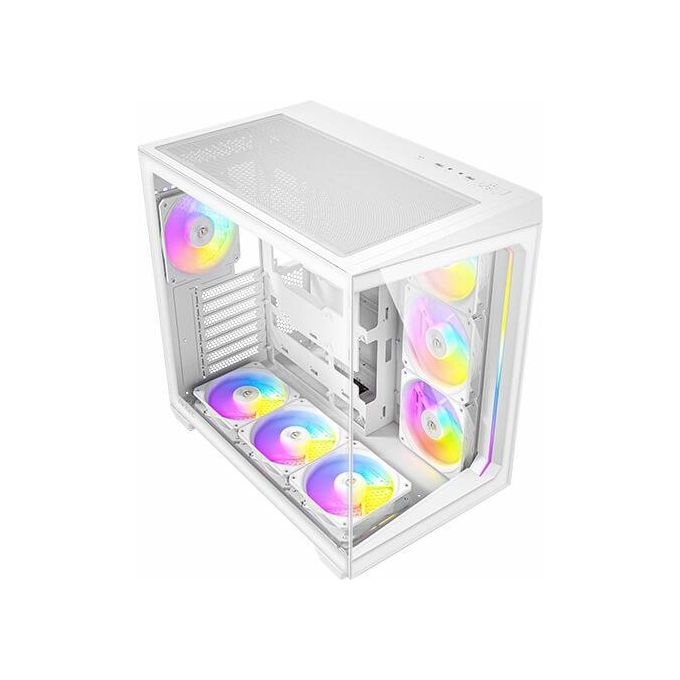 Antec C5 ARGB Bianco Ventole ARGB PWM da 7x120mm Incluse Porta di Tipo C 3.2 Gen 2 Pannelli Frontali e Laterali in Vetro Temperato Senza Cuciture