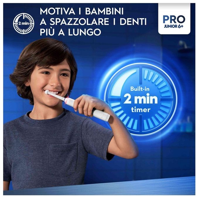 Braun Oral-B Spazzolino Elettrico Pro Junior 1 Spazzolino di Frozen 2 Testine da 6 Anni in Su