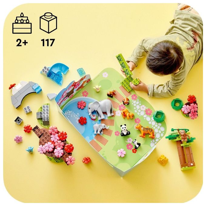 LEGO Duplo Animali dell'Asia Giochi Educativi per Bambini con 11 Figure di Animali e Mattoncino con Suoni Realistici