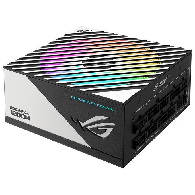 ASUS ROG Loki SFX-L 1200W Titanium - Alimentatore di rete da gioco completamente modulare (ventola PWM ARGB da 120 mm ATX 3.0 PCIe 5.0 Ready con cavo a 16 pin certificazione Titanium 80