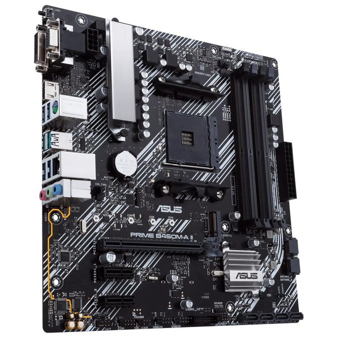 ASUS PRIME B450M-K II, Scheda madre micro ATX AMD B450 (Ryzen AM4) con supporto M.2, HDMI-DVI-D-D-Sub, SATA 6 Gbps, 1 Gb Ethernet, USB 3.2 Gen 1 Type-A, BIOS FlashBack