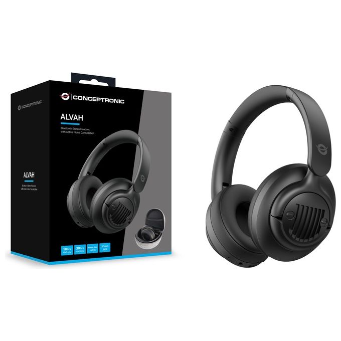 Conceptronic ALVAH02B Cuffia con Cavo e Senza Cavo a Padiglione Musica e Chiamate Bluetooth Nero