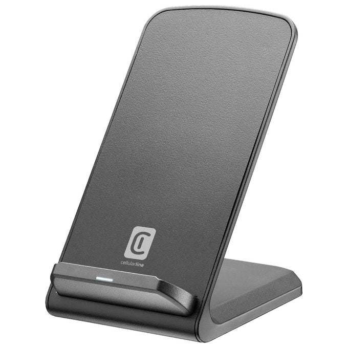 Cellularline Easy Stand Wireless Charger Caricabatterie Wireless con Certificazione Qi Nero
