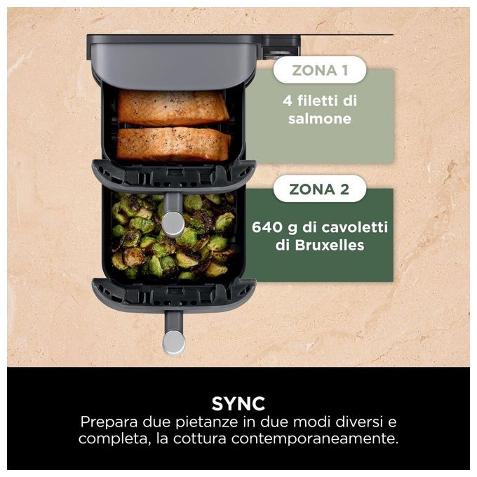 Ninja SL451EU Friggitrice ad aria ninja doublestack 9 5 lt con sonda
