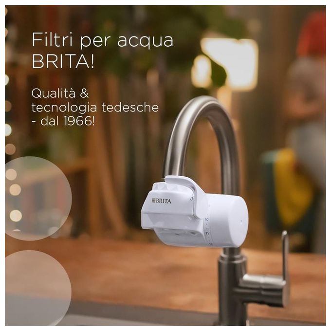 Brita ON TAP V, Filtro Acqua Rubinetto, Bianco, 4 Stadi, 600L, Rimuove Metalli