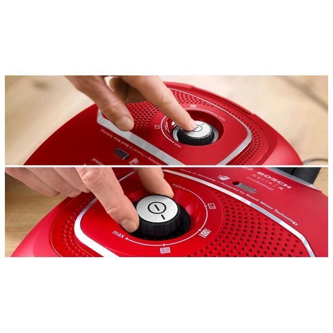 Bosch BGB41PET1 Serie 4 Aspirapolvere con Sacco a Traino Potenza 600 Watt Capacita' 4 Litri ProAnimal colore Rosso
