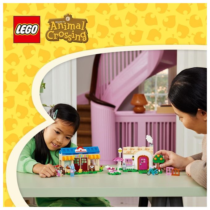 LEGO Animal Crossing 77050 Bottega di Nook e casa di Grinfia, Giochi Creativi per Bambini 7+ con Negozio e Casa Giocattolo