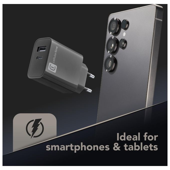 Cellular Line Caricabatterie Multipower PD 32W Nero