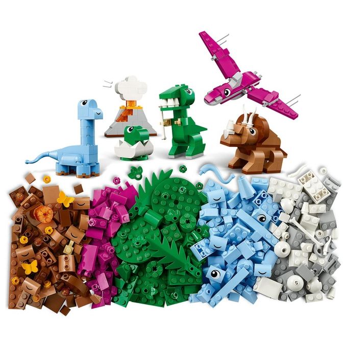 LEGO 11041 Dinosauri Creativi Set di Costruzioni con 450 Pezzi per Bambini 5+ Anni con T. rex Triceratopo Pterosauro Brontosauro e Cucciolo nell'uovo colore Multicolore