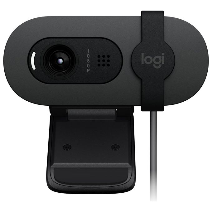Logitech Brio 105 webcam professionale Full HD 1080p con correzione automatica illuminazione USB-A copriobiettivo configurazione facile compatibile con Windows macOS ChromeOS - Grafite