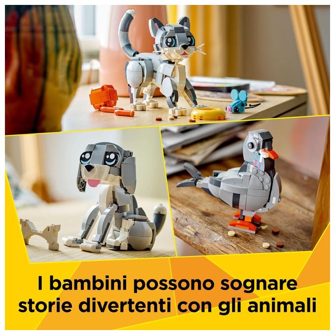 LEGO Creator 3 in 1 Gatto Giocoso Giocattolo - Si Trasforma in Piccione o in Cane - Animali da Costruire per Bambine Bambini Ragazze e Ragazzi da 8 Anni - Idea Regalo di Compleanno Creativa - 31163