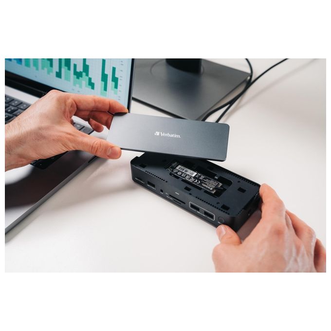 Verbatim CDS-15SSD USB-C Pro Docking Station 15 porte con SSD Incluso