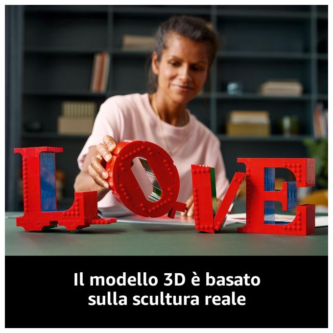 LEGO Art LOVE, Modellino da Costruire Iconica Scultura Pop di Robert Indiana, Hobby Creativo per Adulti, KIT_ Modellismo da Collezione, Idea Regalo Donna, Uomo, Fidanzamento e Anniversario 31214