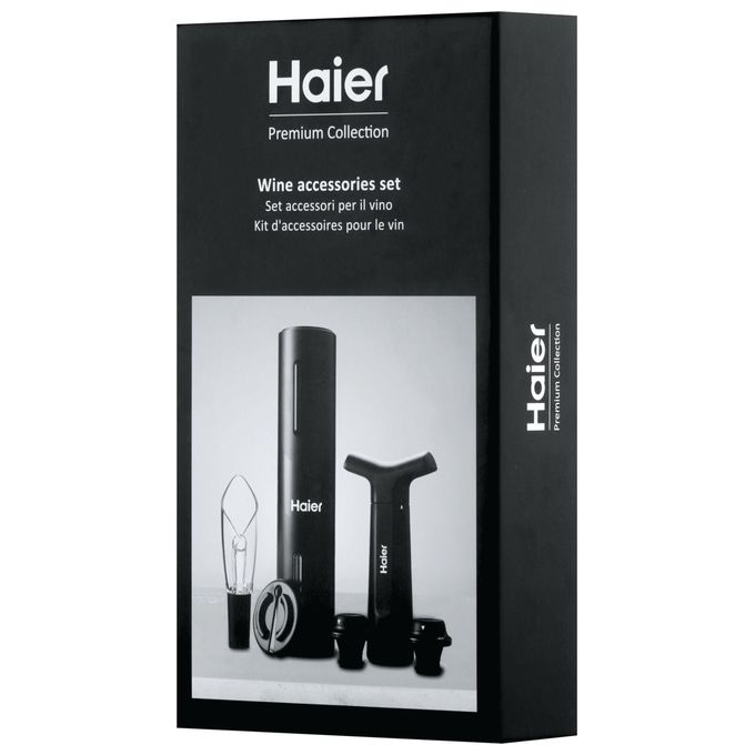 Haier Set da Vino HAWUKIT06 6 in 1 Ricaricabile con Apribottiglie e Accessori Professionali di Alta Qualita'