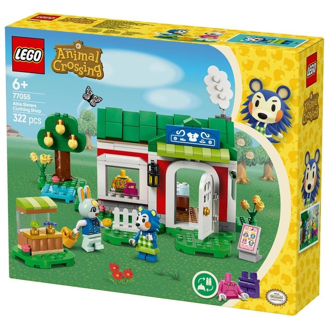 LEGO 77055 Animal Crossing - La sartoria delle Sorelle Ago e Filo, Set da Costruzione 322 Pezzi con Minifigure di Mabel e Sasha, Eta' 6+